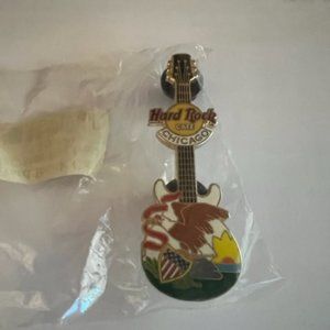 Hard Rock Cafe State Flag Chicago Guitar Collectors Pin